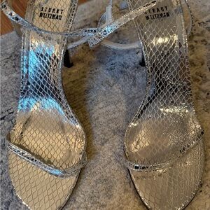Stuart Weitzman Metallic Silver Heels- size 10